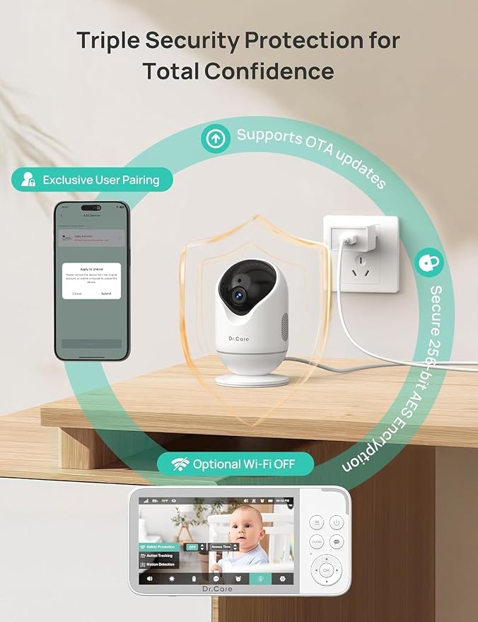 Dr.Care VistaView 5” Smart WiFi Baby Monitor - Image 8