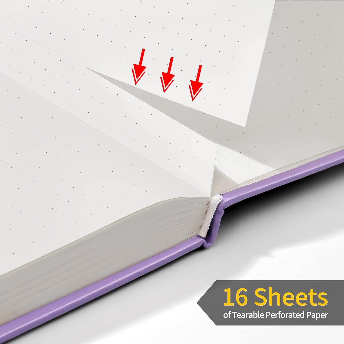 Annecy Numbered Bullet Dotted Journal Notebook, Medium 5.5x 8.25, 160 Pages 100GSM Writing Paper, A5 Purple Faux Leather Cover with Pen Loop