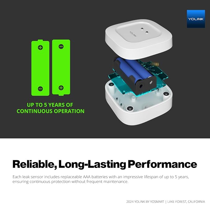 YoLink Smart Home Leak Detection Starter Kit – Hub + 4 Water Leak Sensors - Image 5