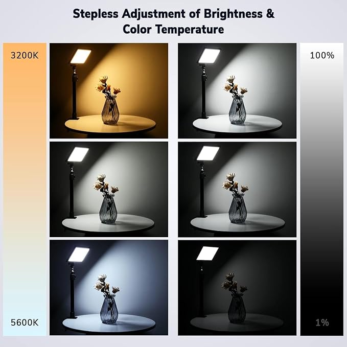 2Pack Streaming Key Light, LED Video Light Dimmable Bi-Color 3200-5600k Video - Image 7