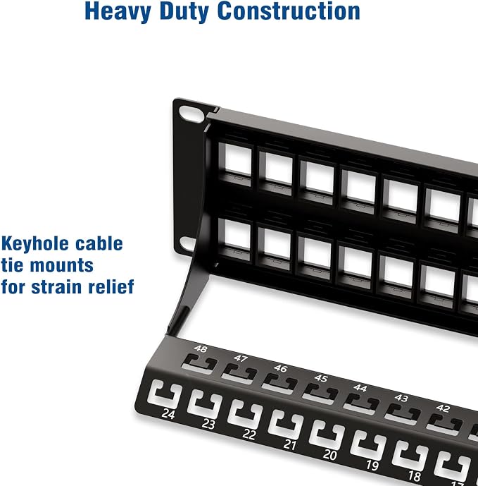 iwillink 48 Port Blank Keystone Patch Panel - Image 5