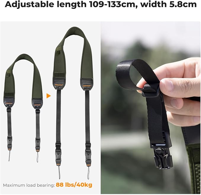 K&F CONCEPT Camera Neck Strap for Photographers, Soft Neoprene Adjustable - Image 2