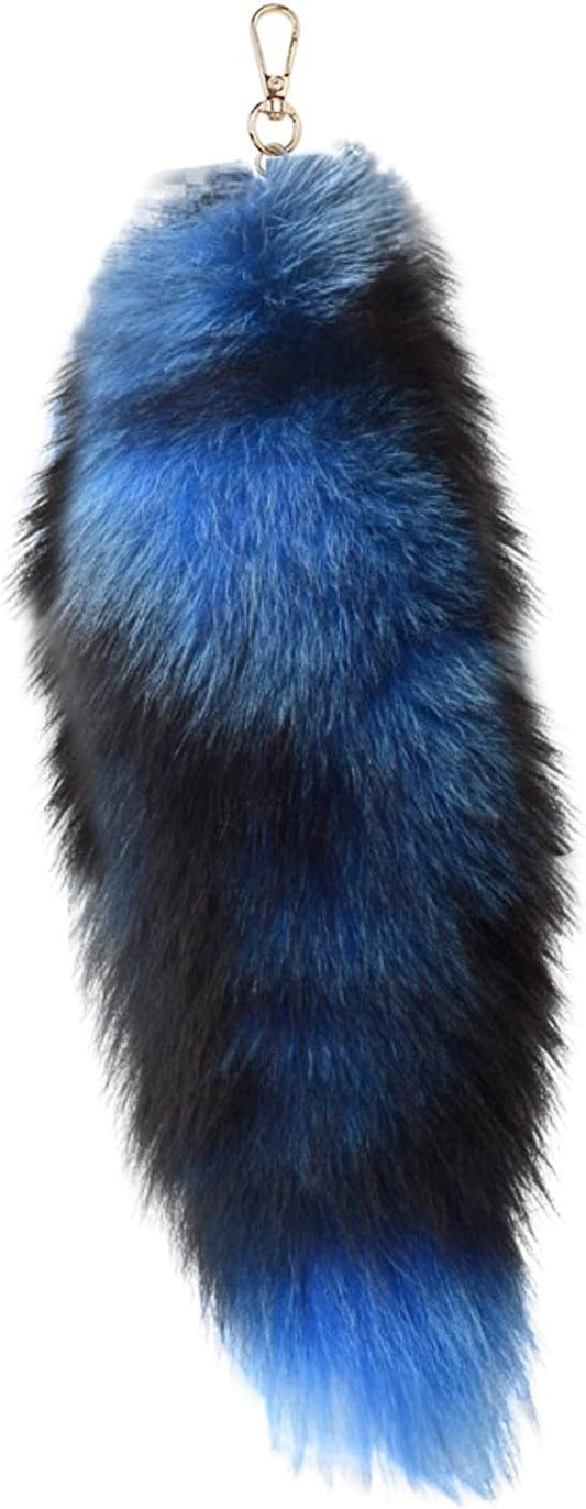 Fox Tail Keychain Long, Fluffy Therian Tail Faux Fur Keyring, Party Costume by Unknown