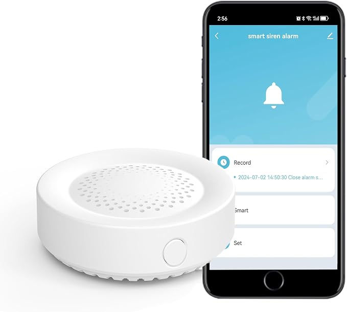 WiFi Smart Siren Alarm: 100db Sounder, App Control, Wireless Burglar Alarm by SENCKIT