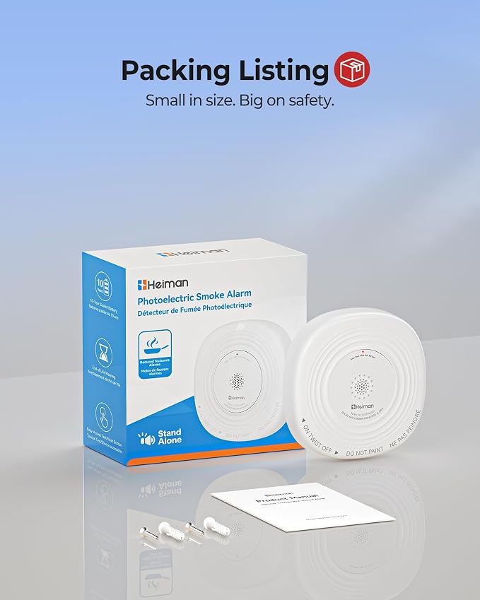 Heiman Smoke Detector 10-Year Sealed Battery Powered, UL 217 10th Certified - Image 9