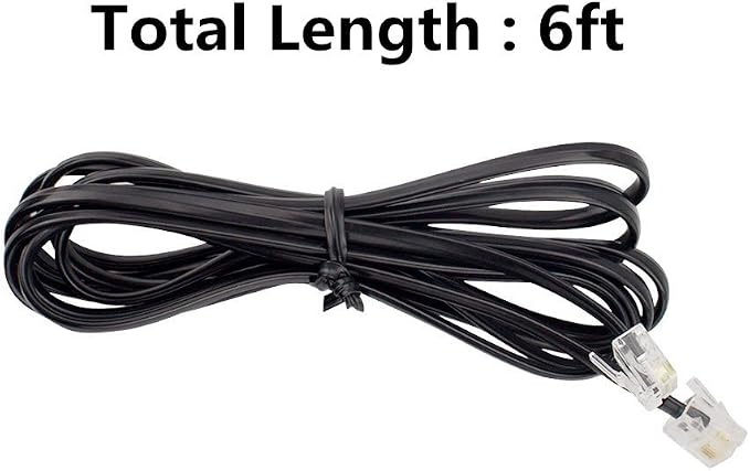 Phone Cord, 6P4C Black Phone Telephone Extension Cord Cable Line Wire RJ11 6P4C - Image 4