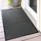 Uniboho Door Mat Outside Entrance Rubber Floor Mat 35x24 Anti Slip by Uniboho