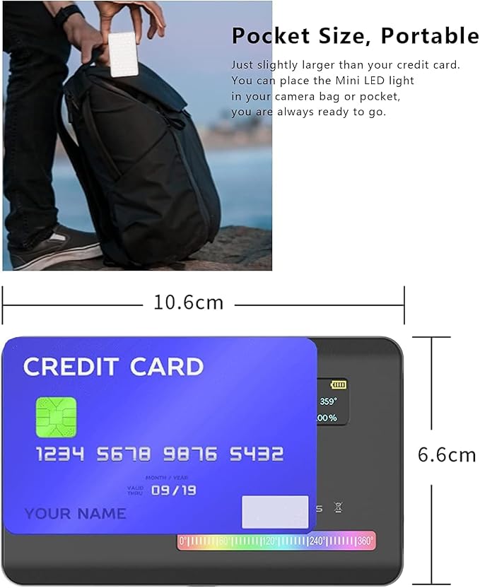 ULANZI VL120 RGB Video Light, Pocket LED On-Camera Video Lights, Built-in - Image 3