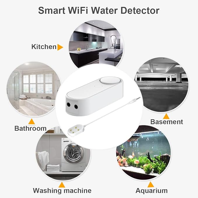Multifunctional WiFi Water Leak Detector, 6.5ft Split Drip/Leak Detection Cable - Image 6