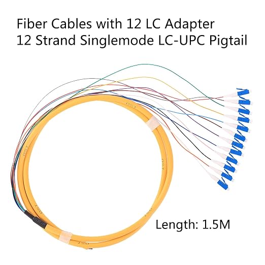 1.5 Meter 12 Strand SingleMode 9/125 LC-UPC Fiber Pigtail, 12 Color-Coded LC - Image 2