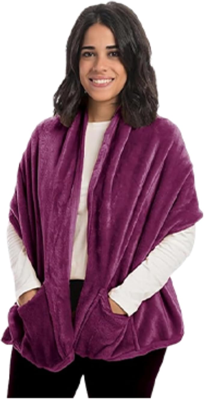 Mintra Home Wearable Microfiber Shawl – Soft and Warm Fleece Wrap by Mintra