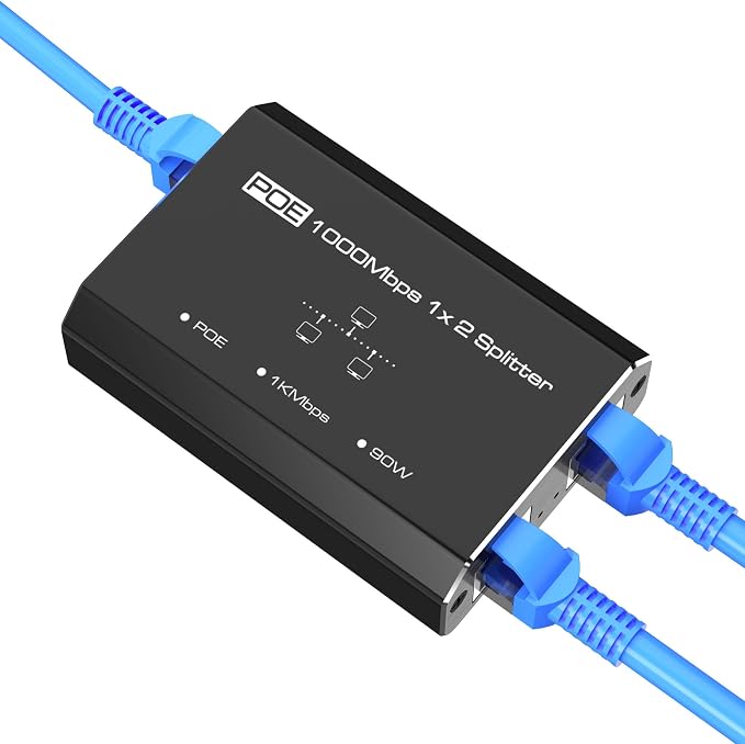 Gigabit PoE Switch, 2 Port Gigabit Ethernet Switch, Ethernet Splitter, Non-PoE by Closs