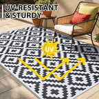Smiry Outdoor Rug 8x10 ft Waterproof Reversible Boho Mat - Image 5