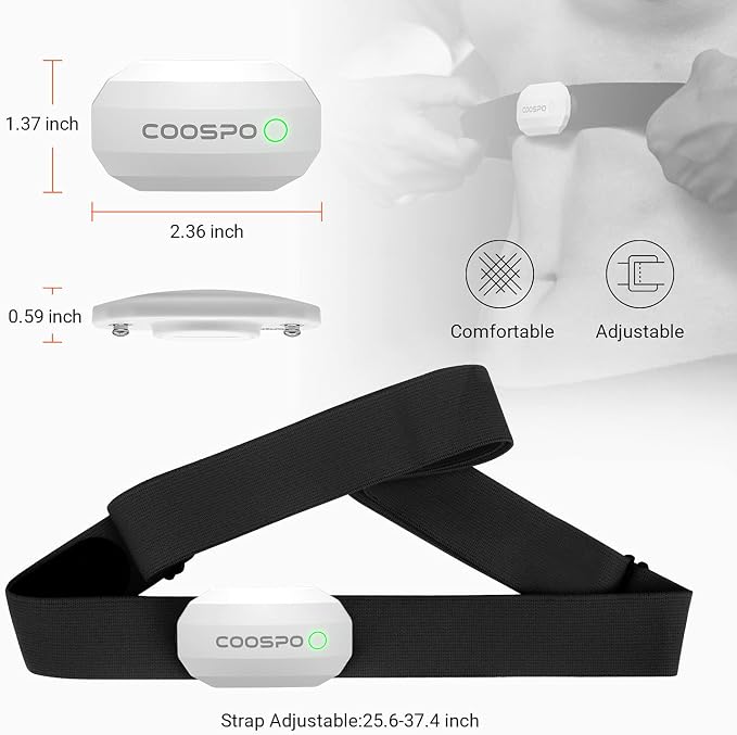 COOSPO Bluetooth Heart Rate Monitor Chest Strap H808S, ANT+ BLE HR Monitor Chest - Image 4