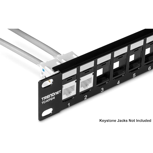 TRENDnet 24-Port Blank Keystone 1U Patch Panels, 1U 19" Metal Rackmount Housing - Image 5