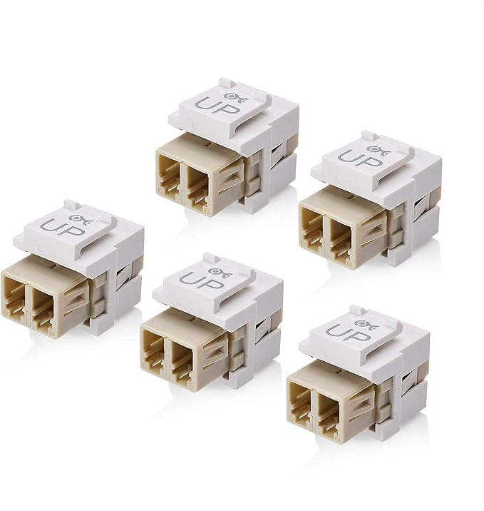 Cable Matters 5-Pack LC UPC Duplex Fiber Optic Keystone Coupler Jack, by CableMatters