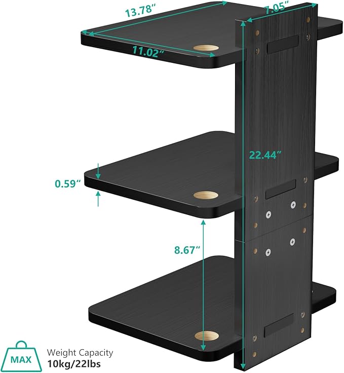 WALI Floating TV Shelf, 3 Tier Projector Shelf - Image 2