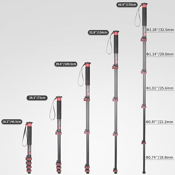 66.9in/170cm Camera Monopod INNOREL VM80A Aluminum Alloy Portable Compact - Image 7