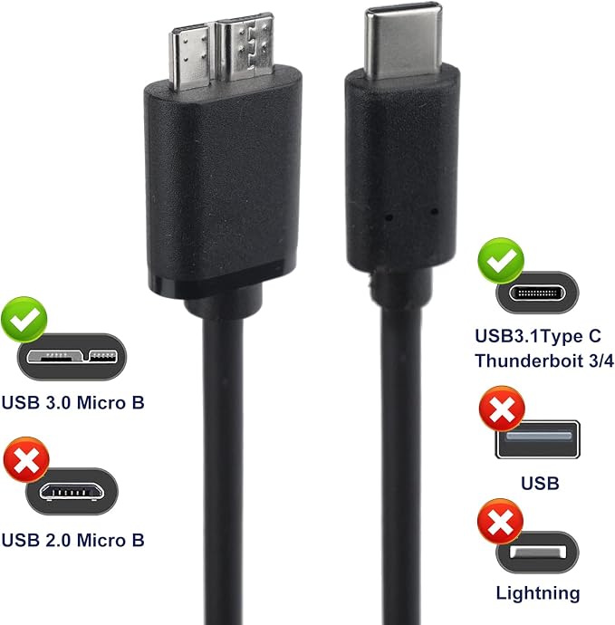 USB C to Micro USB 3.0 Fast Charging Cable 10Gbps High-Speed Sync Data Transfer - Image 3
