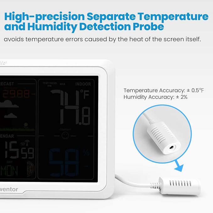 Newentor Weather Station Wireless Indoor Outdoor, Indoor Outdoor Thermometer - Image 4