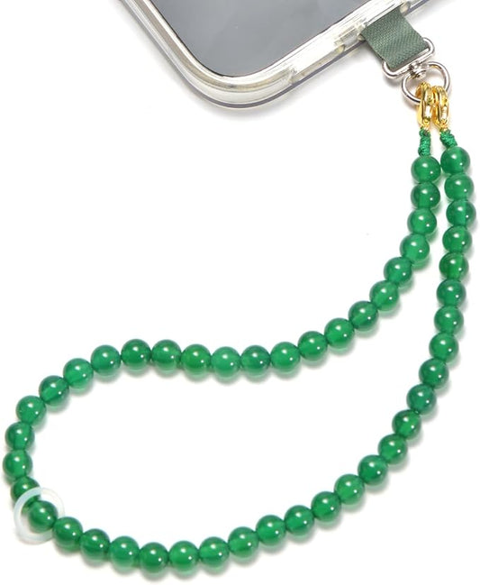 Agate Beaded Phone Wrist Strap for Women Men Stone Beads Charm Handmade by Aluckiss