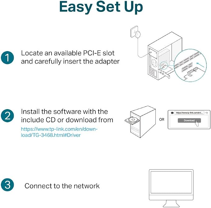 TP-Link 10/100/1000Mbps Gigabit Ethernet PCI Express Network Card, PCIE Network - Image 4
