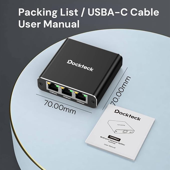 Ethernet Splitter 1 to 3 1000Mbps, Dockteck Internet Cable Splitter 1 in 3 Out - Image 7
