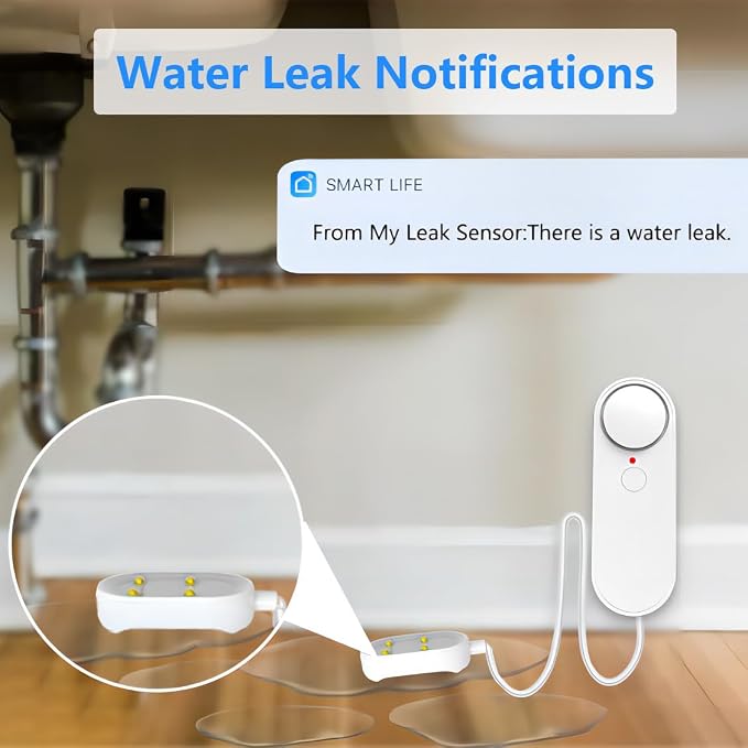Mengshen WiFi Water Leak & Water Level Detector, 2-in-1 Tuya Smart Sensor Alarm - Image 5
