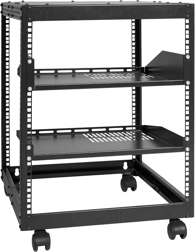 VEVOR 12U Open Frame Server Rack, 23-40 in Adjustable Depth, Free Standing or by VEVOR