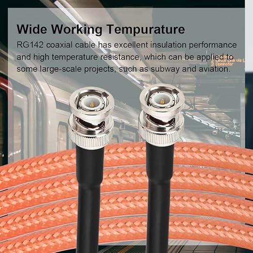 MOOKEERF RG142 BNC Male to BNC Male Coaxial Cable 8FT 50 ohm Ultra Low Loss - Image 4