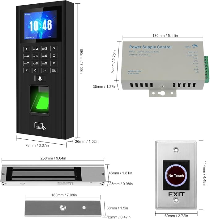 Complete Biometric Fingerprint Security Access Control System Kit, RFID T9 - Image 9