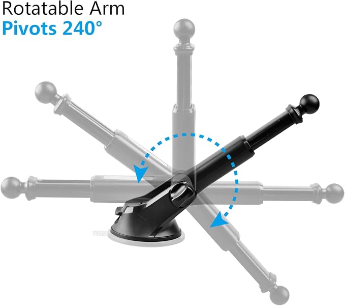 1Zero GPS Suction Cup Mount for Garmin, Replacement GPS Dash Ball Mount - Image 3