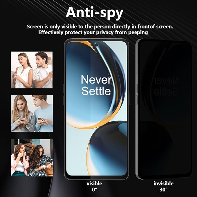 2 Pack Privacy Tempered Glass for OnePlus Nord N30 5G Screen Protector - Image 4
