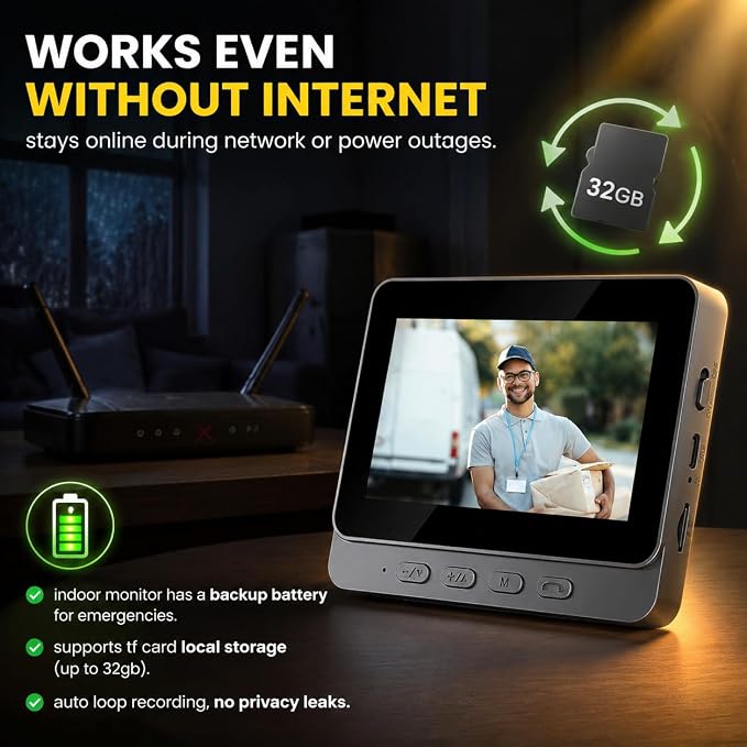 TKMARS Video Doorbell Wireless Doorbell Camera, - Image 6