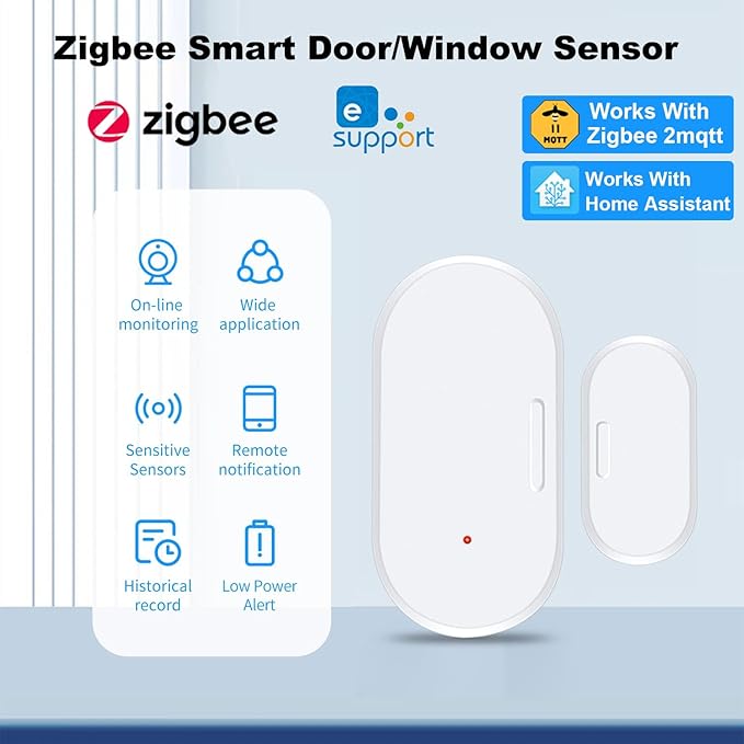Haozee Door and Window Sensor, Requires Zigbee Hub, Zigbee Connection, Wireless - Image 2