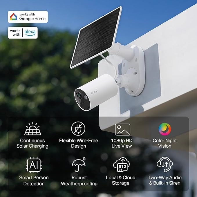 Tapo SolarCam 1080p Outdoor Wireless Security Camera, Battery Power - Image 2