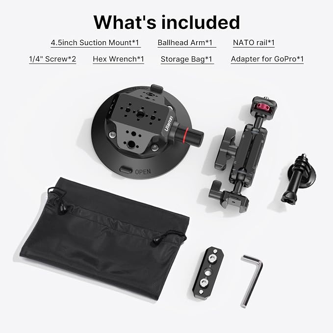 ULANZI SC-02 Suction Mount 4.5'', Magic Arm Bracket - Image 6