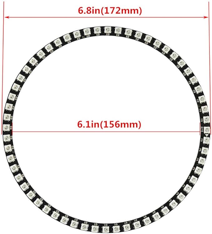 60 LEDs WS2812B 5050 RGB LED Ring Lamp Light Individually Addressable Full - Image 4