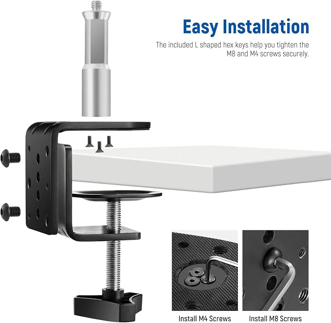 NEEWER Heavy Duty C Clamp with Mounting Column - Image 6