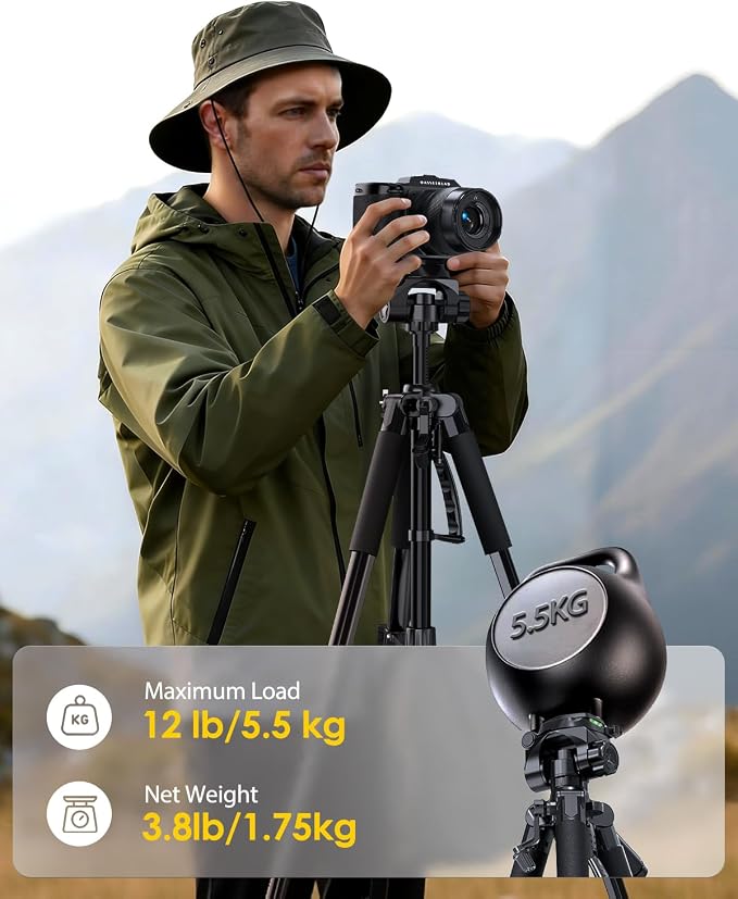 UBeesize 74" Camera Tripod - Image 3