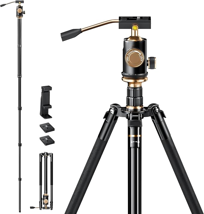 YoTilon Tripod for camera 77.2'', Aluminum Camera Tripod & Monopod by YoTilon