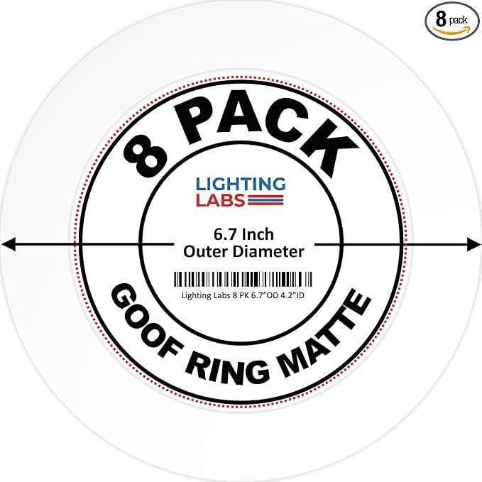 8 Pack Matte White Goof Trim Ring by LightingLabs