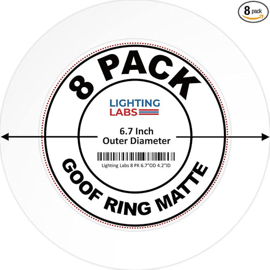 8 Pack Matte White Goof Trim Ring by LightingLabs
