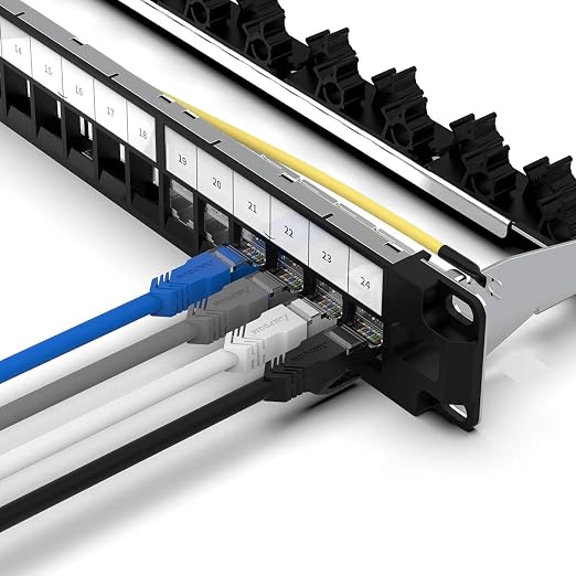 AMPCOM 24 Ports 1U Blank Keystone Patch Panel, 19 inch Rack or Wall Mount - Image 6