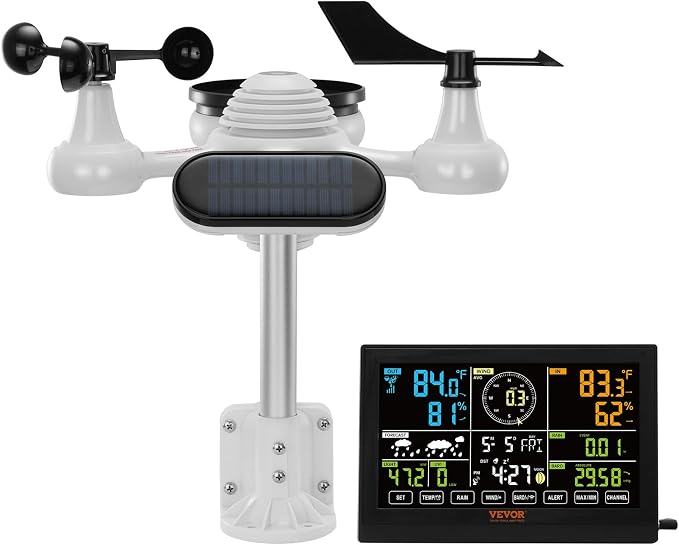 VEVOR 7-in-1 Wireless Weather Station, 7.5 in Color Display, Digital Weather - Image 9