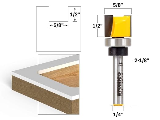 YONICO Router Bits Pattern Bit Flush Trim 5/8-Inch 1/4-Inch Shank 14072q - Image 2