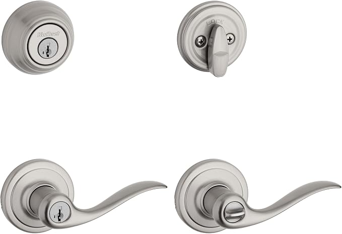 Kwikset 991 Tustin Entry Lever and Single Cylinder Deadbolt Combo Pack by Kwikset