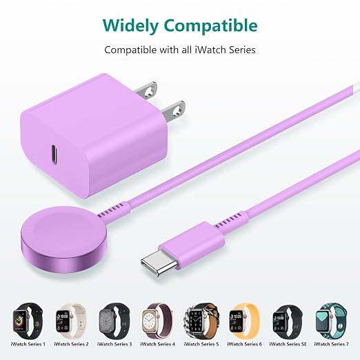 Upgraded Apple Watch Charger, Magnetic Fast Charger, USB C Charger Block Plug - Image 7