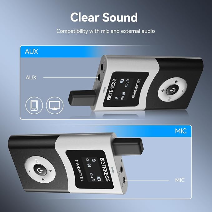 Retekess T130U Wireless Tour Guide System, 200 m, HiFi U-Band Digital Sound - Image 8