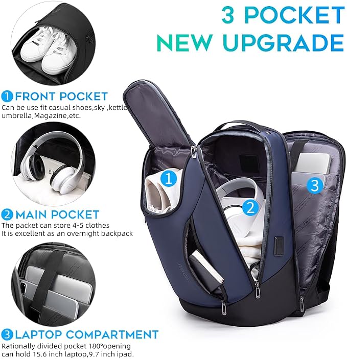 BANGE Business Smart Backpack Waterproof fit 15.6 Inch Laptop Backpack - Image 2